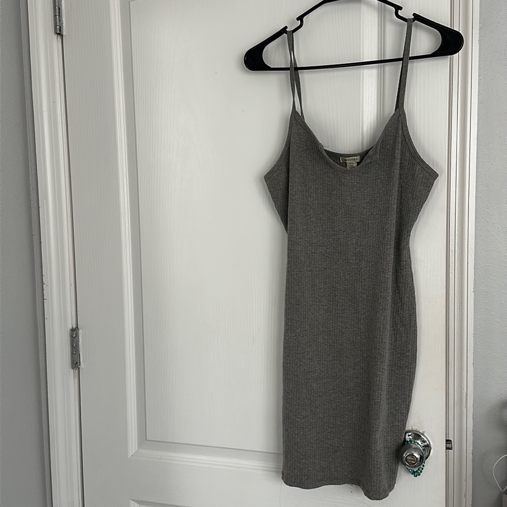 Ribbed Knit Grey Dress